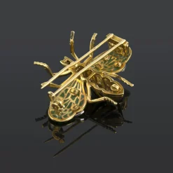 BROCHES / ALFILERES Broche-alfiler abeja oro amarillo esmalte y diamantes