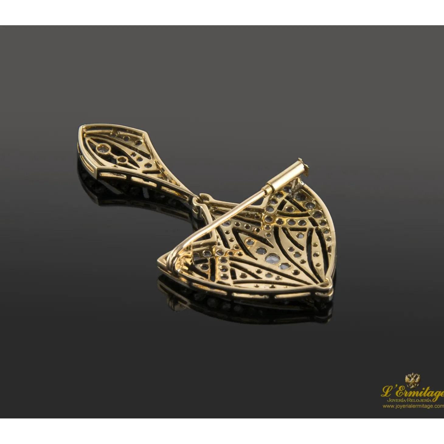 BROCHES / ALFILERES Broche-alfiler oro blanco y diamantes art-decco