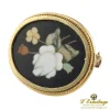 BROCHES / ALFILERES Broche-alfiler antiguo oro amarillo y esmalte