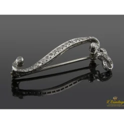 BROCHES / ALFILERES Broche-alfiler antiguo oro blanco y diamantes