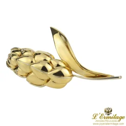 BROCHES / ALFILERES Broche-alfiler flor oro amarillo