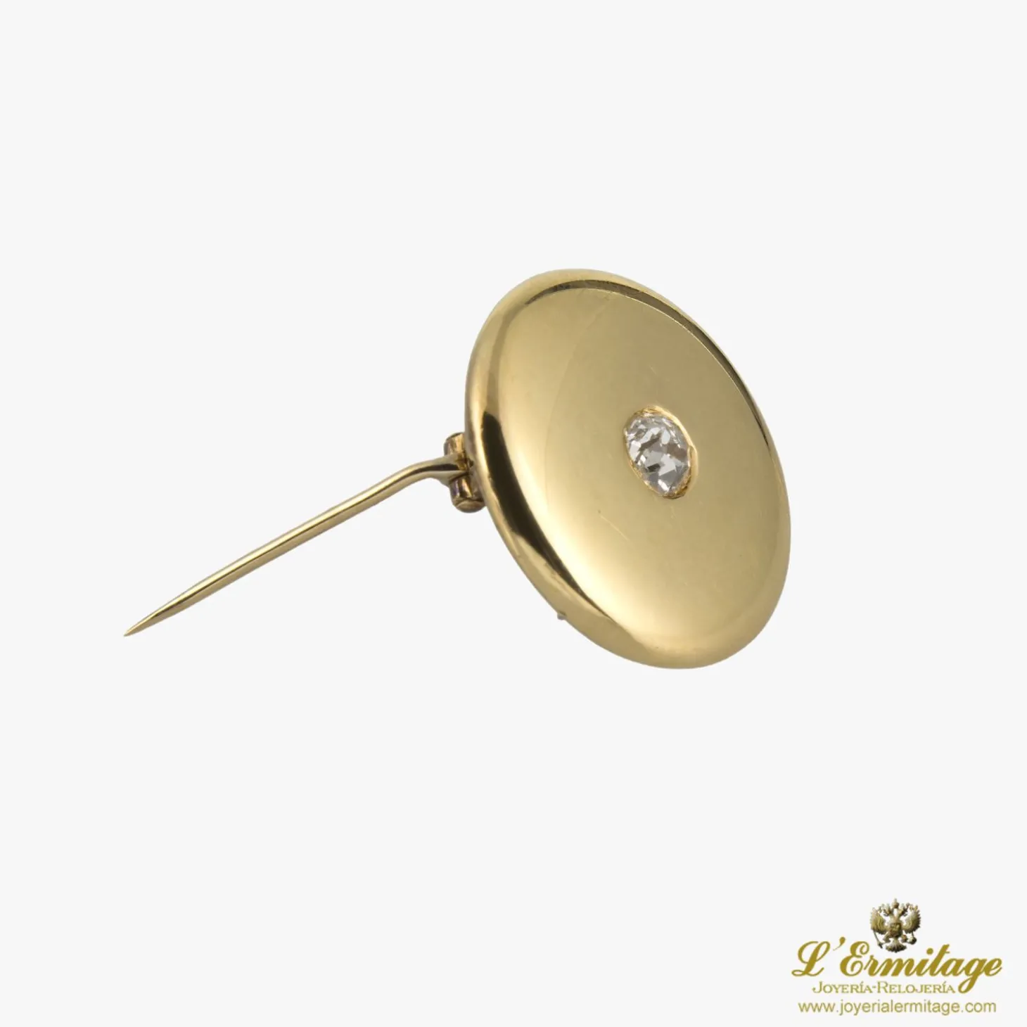 BROCHES / ALFILERES Broche-alfiler oro amarillo y diamante talla antigua