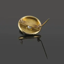 BROCHES / ALFILERES Broche-alfiler oro amarillo y diamante talla antigua