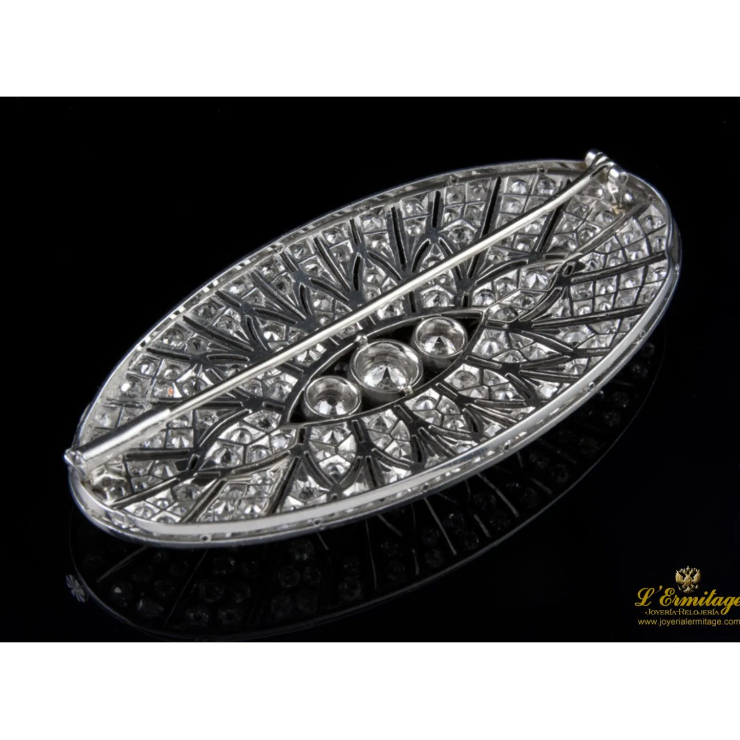 BROCHES / ALFILERES Broche-alfiler art déco oro blanco y diamantes