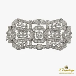 BROCHES / ALFILERES Broche-alfiler art-deco oro blanco y diamantes