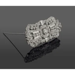 BROCHES / ALFILERES Broche-alfiler art-deco oro blanco y diamantes