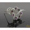 BROCHES / ALFILERES Broche-alfiler oro blanco diamantes y rubíes