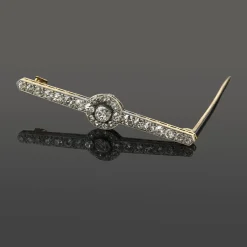BROCHES / ALFILERES Broche-alfiler antiguo oro y diamantes talla antigua