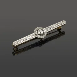 BROCHES / ALFILERES Broche-alfiler antiguo oro y diamantes talla antigua