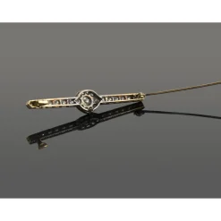 BROCHES / ALFILERES Broche-alfiler antiguo oro y diamantes talla antigua