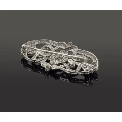 BROCHES / ALFILERES Broche-alfiler oro blanco y diamantes 1900
