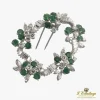 BROCHES / ALFILERES Broche-alfiler oro blanco esmeraldas y diamantes
