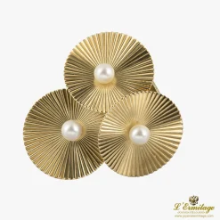 BROCHES / ALFILERES Broche antiguo cartier oro amarillo 14kt y perlas