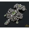 BROCHES / ALFILERES Broche-colgante antiguo oro amarillo plata esmeraldas y diamantes talla antigua
