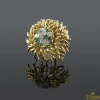 BROCHES / ALFILERES Broche en forma de flor con esmeraldas y brillantes