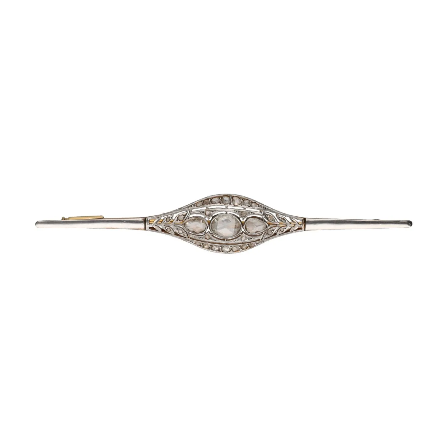 BROCHES / ALFILERES Broche en oro amarillo y oro blanco con diamantes.