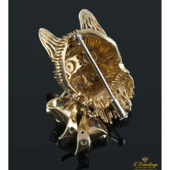 BROCHES / ALFILERES Broche felino oro amarillo