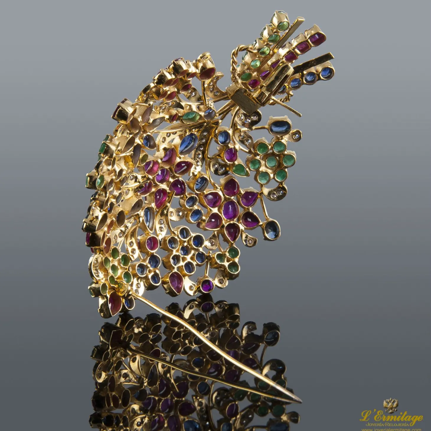BROCHES / ALFILERES Broche oro amarillo tutti-fruti