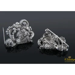 BROCHES / ALFILERES Broche tu y yo oro blanco y diamantes