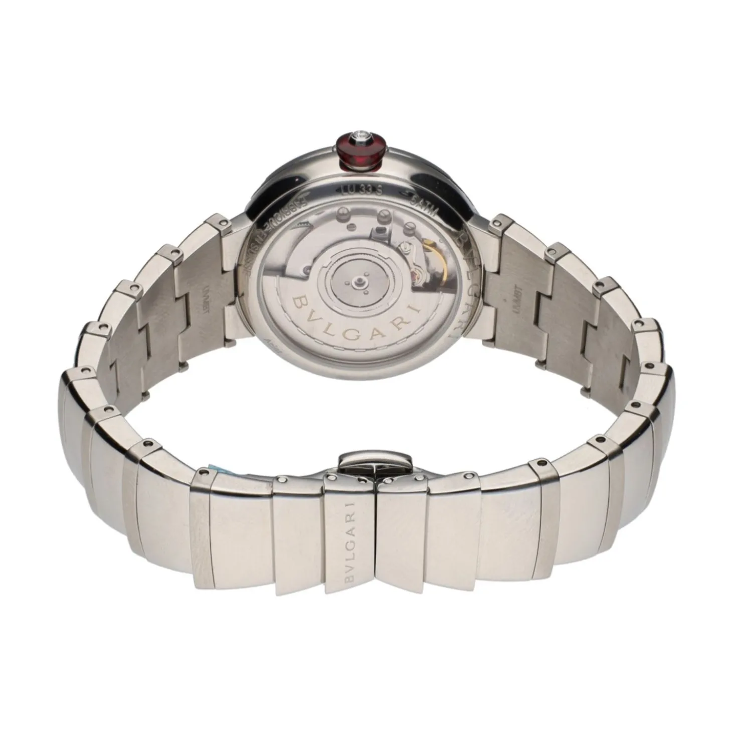 BULGARI Lvcea reloj acero brillantes y madreperla.