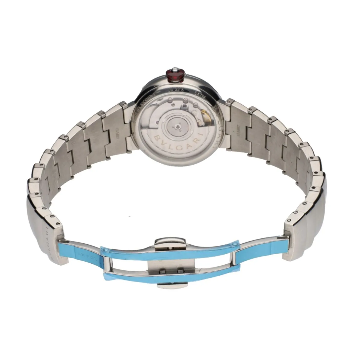 BULGARI Lvcea reloj acero brillantes y madreperla.