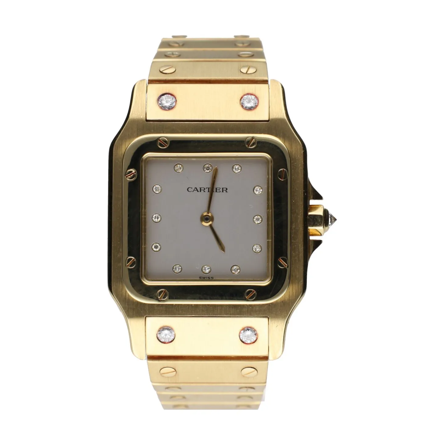 CARTIER Santos oro amarillo brillantes 29mm.