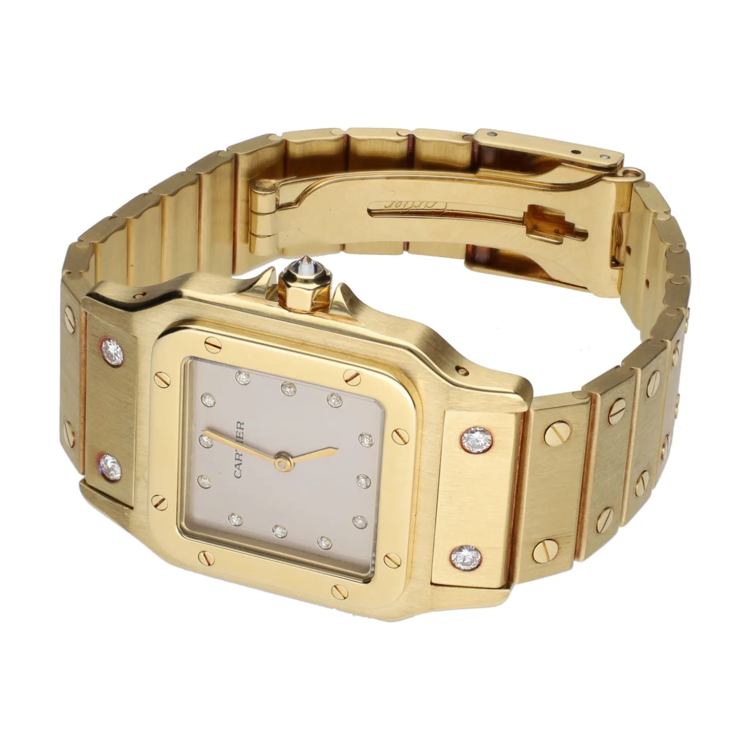 CARTIER Santos oro amarillo brillantes 29mm.