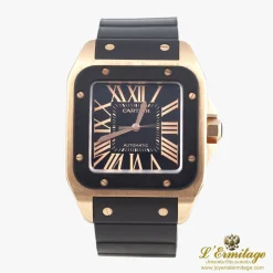 CARTIER Santos 100 oro rosa caucho.