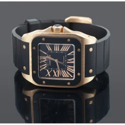 CARTIER Santos 100 oro rosa caucho.