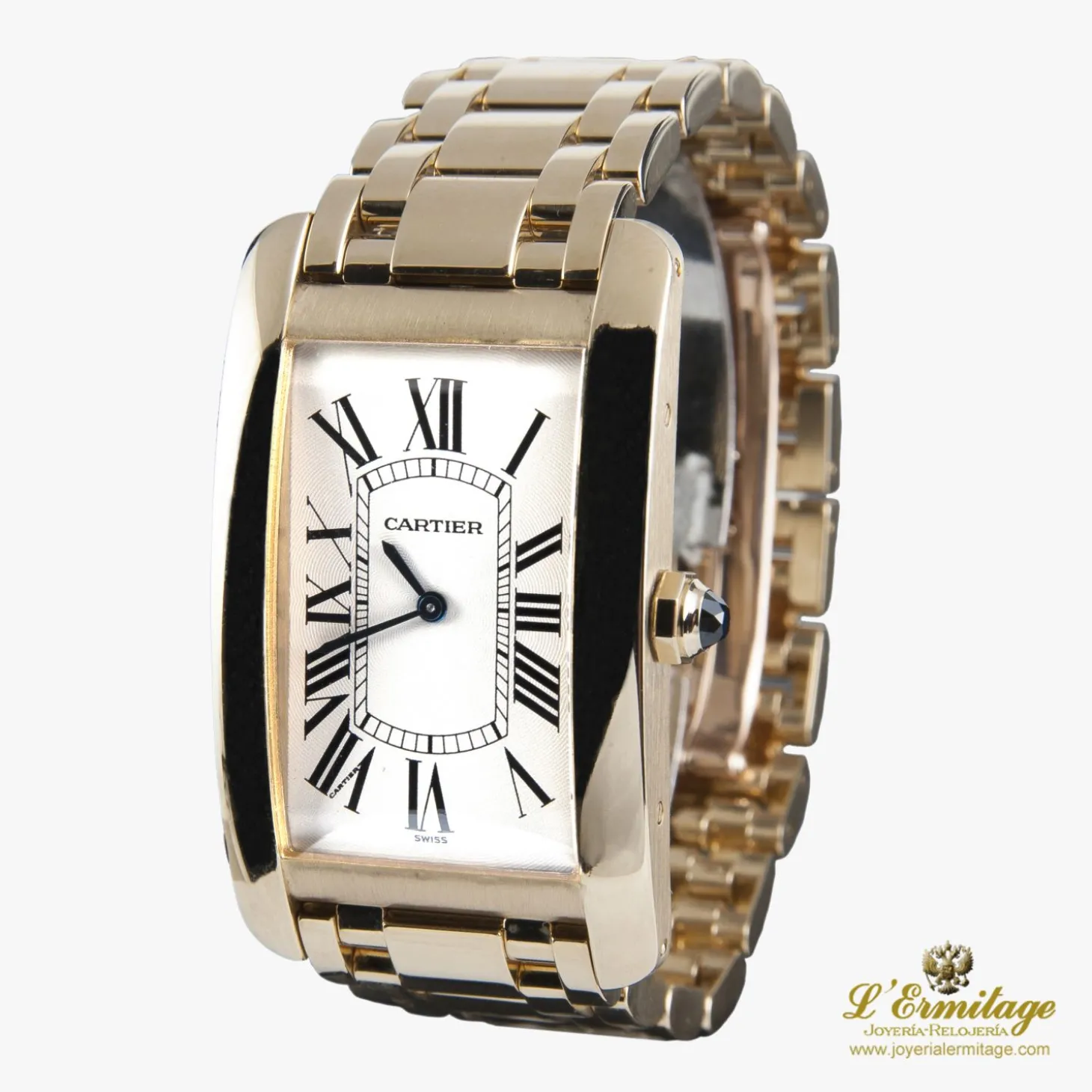 CARTIER Tank americaine oro amarillo cuerda manual caballero