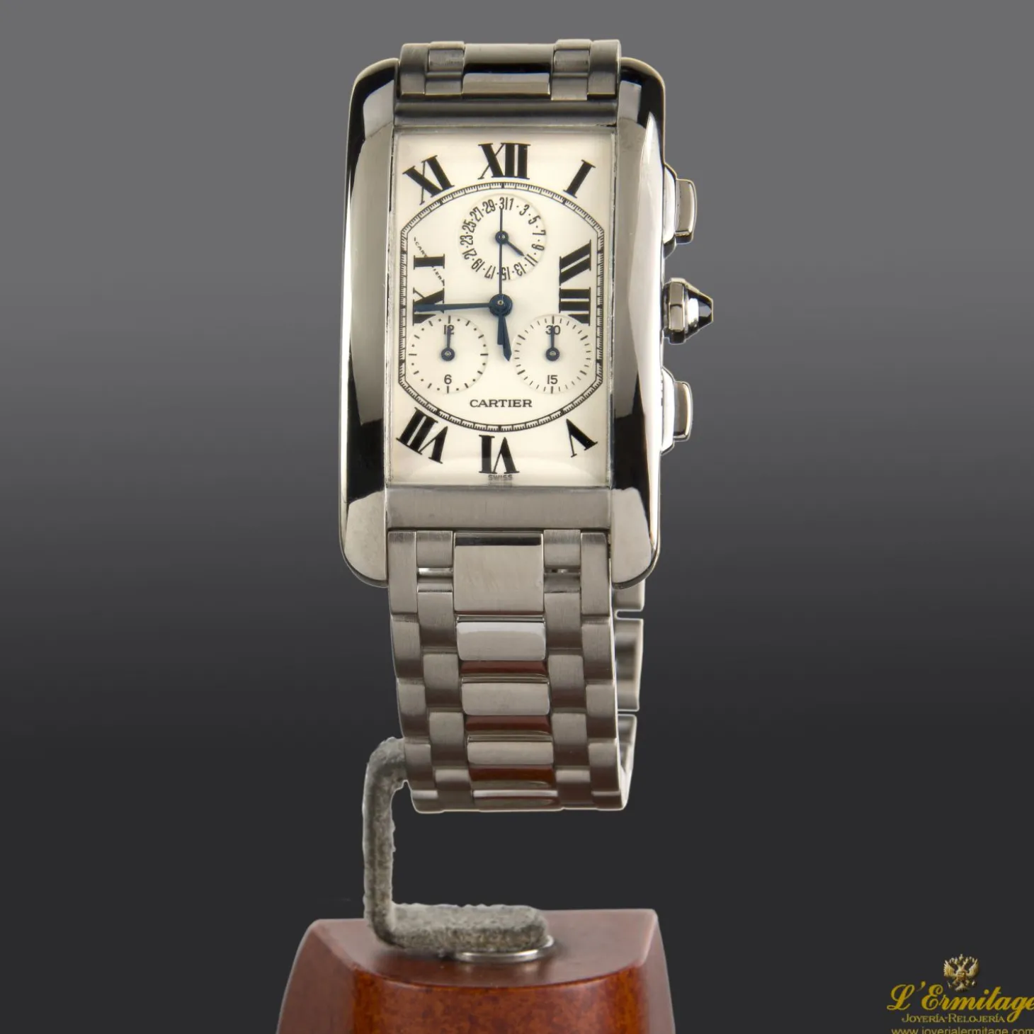 CARTIER Tank americaine oro blanco chronoreflex
