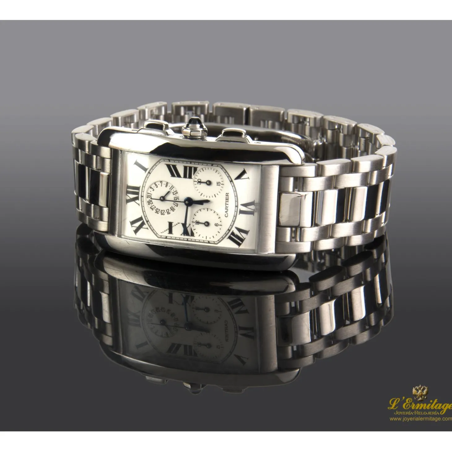 CARTIER Tank americaine oro blanco chronoreflex