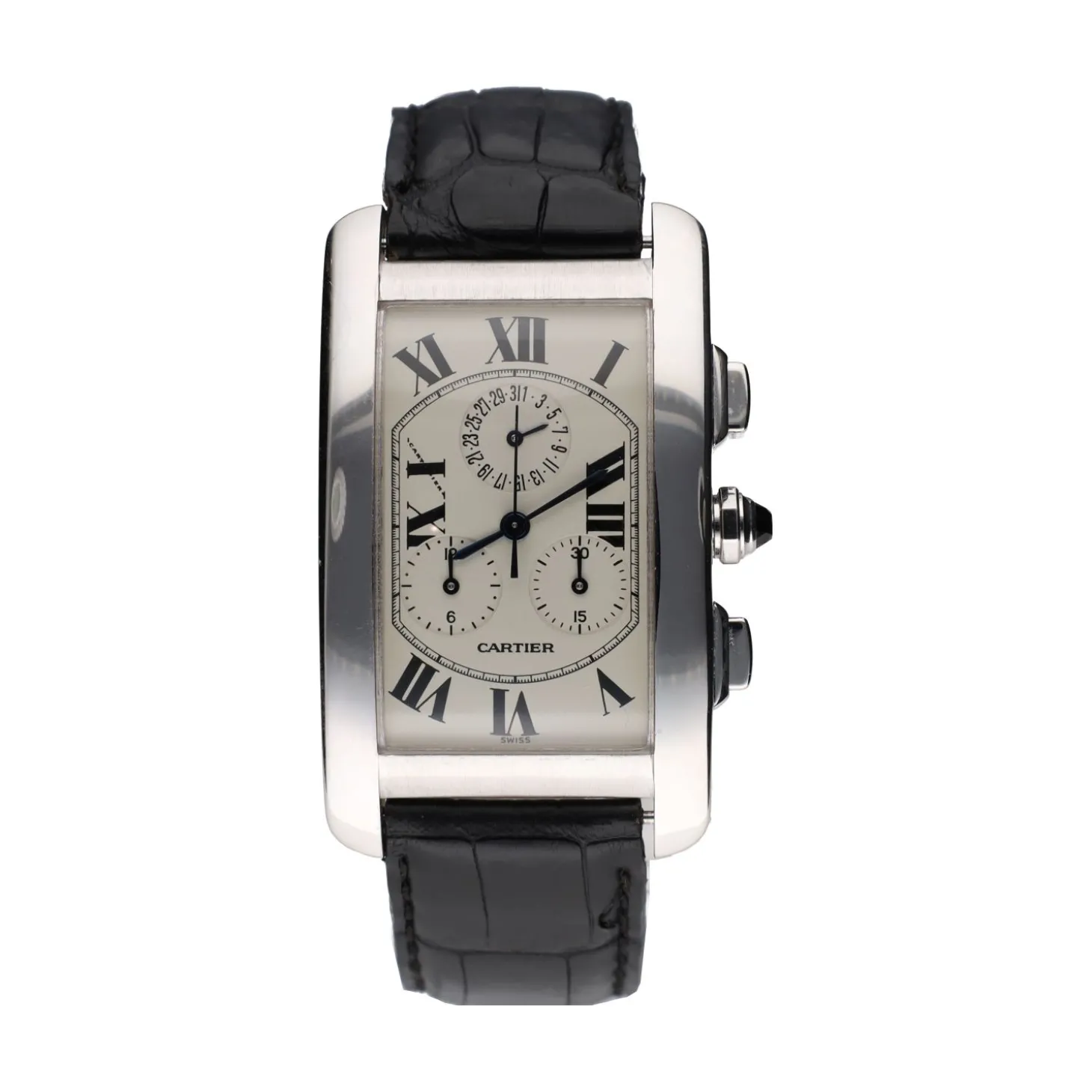 CARTIER Tank americano chronograph oro blanco 26mm.