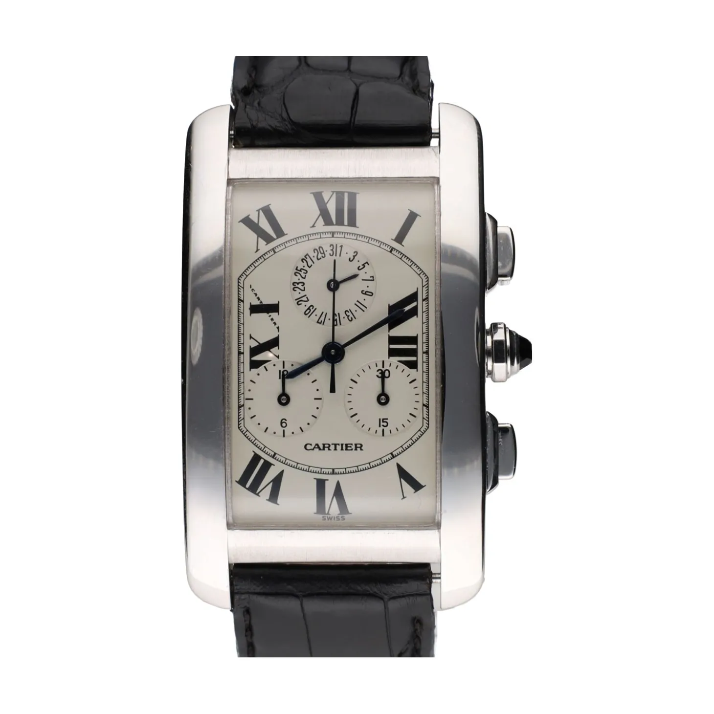CARTIER Tank americano chronograph oro blanco 26mm.