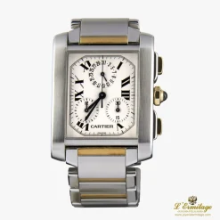 CARTIER Tank frances chrono acero y oro caballero.