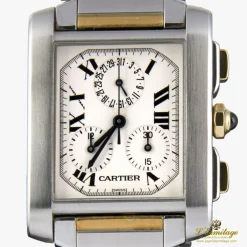 CARTIER Tank frances chrono acero y oro caballero.