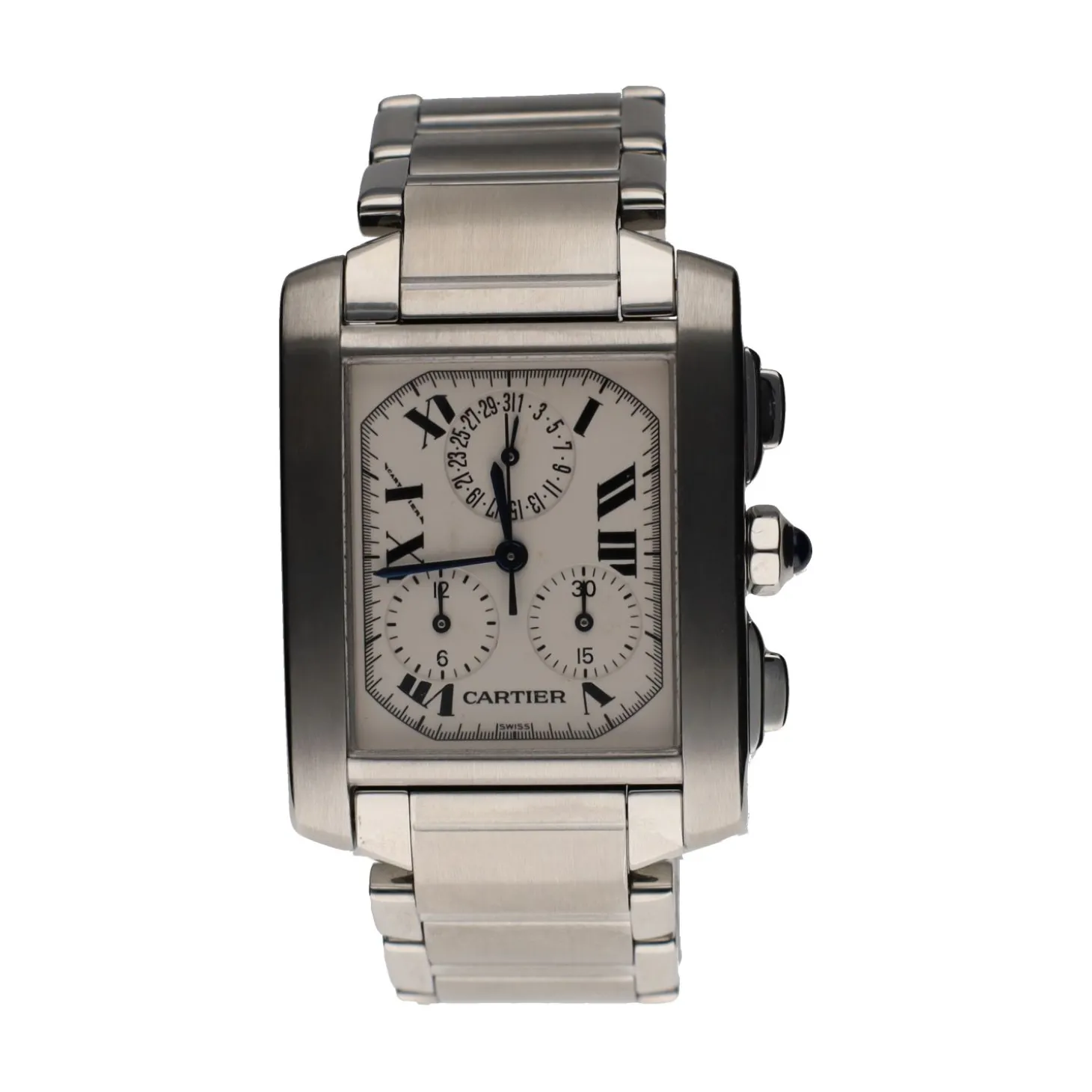 CARTIER Tank frances chronograph acero 28mm.