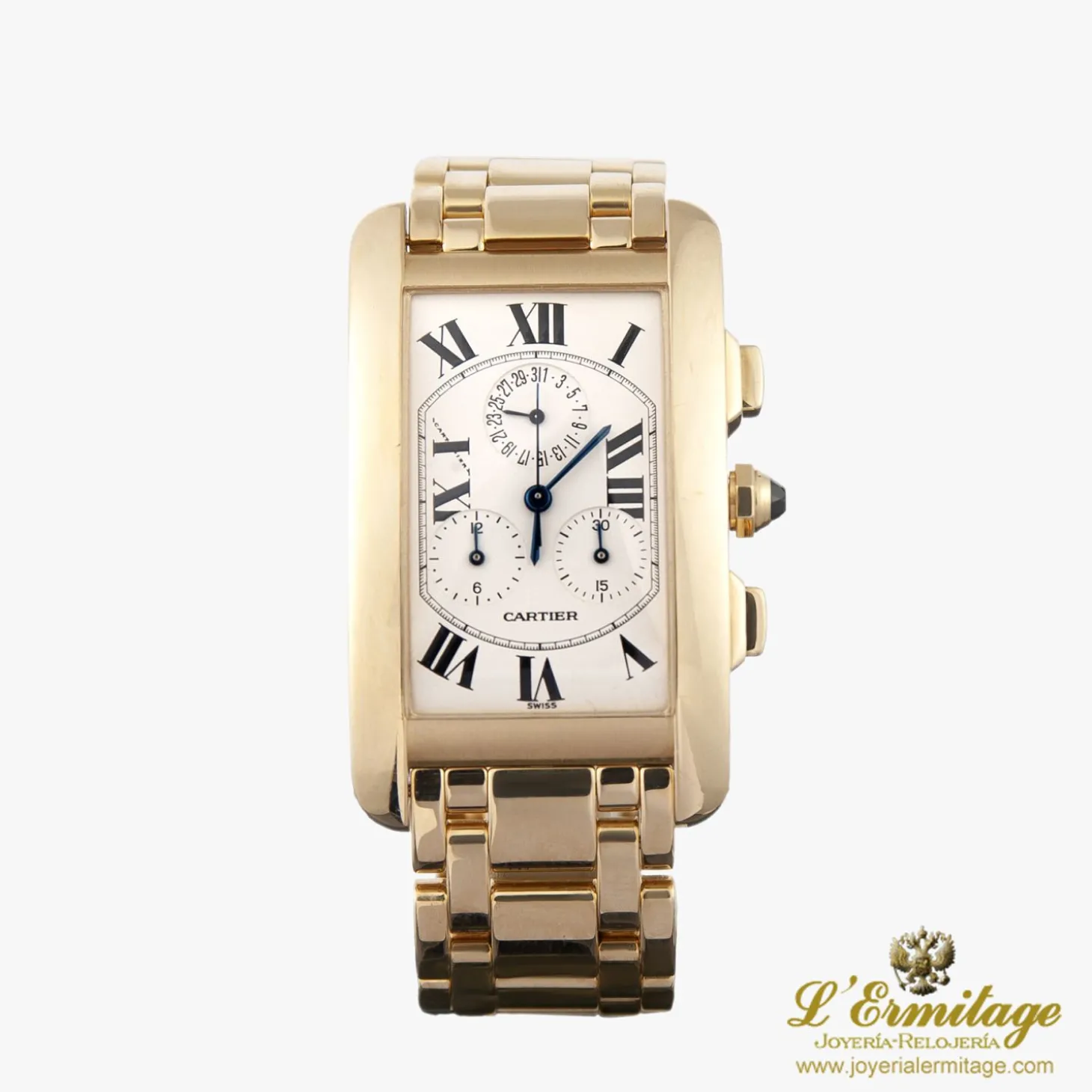 CARTIER Tank frances chrono oro amarillo caballero.