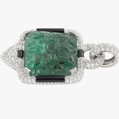 COLGANTES Colgante con esmeralda diamantes y ónice