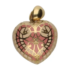 COLGANTES Colgante en forma de corazón en oro amarillo y esmalte.