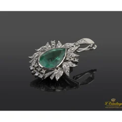 COLGANTES Colgante oro blanco esmeralda y diamantes
