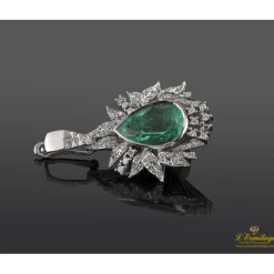 COLGANTES Colgante oro blanco esmeralda y diamantes