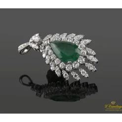COLGANTES Colgante oro blanco esmeralda y diamantes