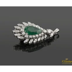 COLGANTES Colgante oro blanco esmeralda y diamantes