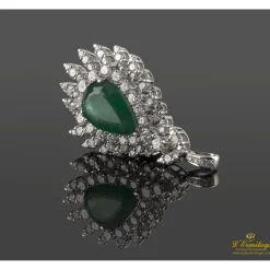 COLGANTES Colgante oro blanco esmeralda y diamantes