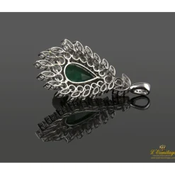 COLGANTES Colgante oro blanco esmeralda y diamantes