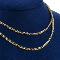 COLLARES Cadena larga oro amarillo y diamantes 60cm