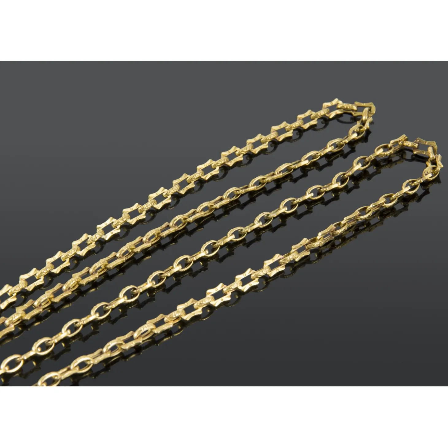 COLLARES Cadena larga oro amarillo. 60Cm.