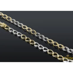 COLLARES Cadena oro blanco oro amarillo y diamantes. 40Cm.