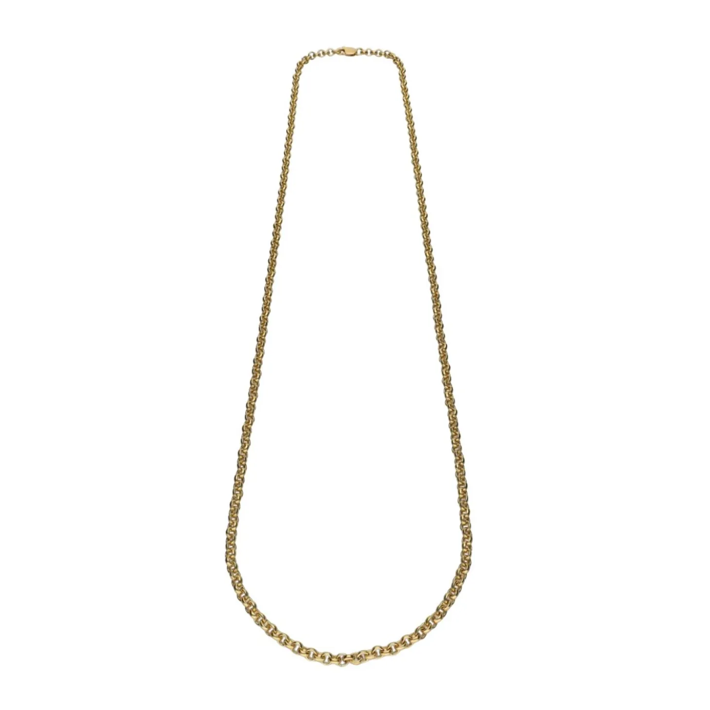 COLLARES Collar cadena de anillas realizadas en oro amarillo. 60Cm.